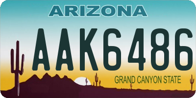 AZ license plate AAK6486