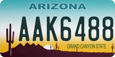 AZ license plate AAK6488