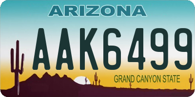 AZ license plate AAK6499