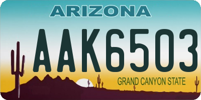 AZ license plate AAK6503