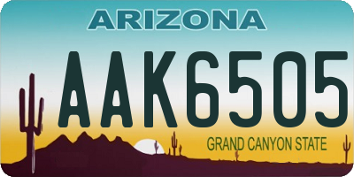 AZ license plate AAK6505