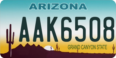 AZ license plate AAK6508