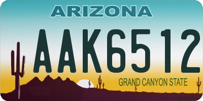 AZ license plate AAK6512