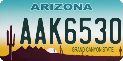 AZ license plate AAK6530