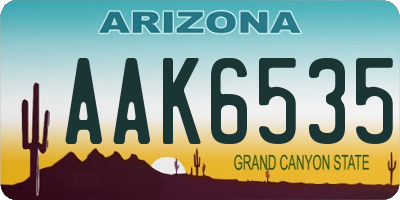 AZ license plate AAK6535