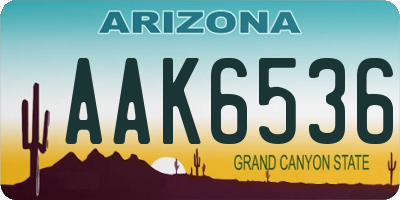 AZ license plate AAK6536