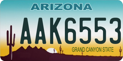 AZ license plate AAK6553