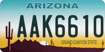 AZ license plate AAK6610