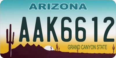 AZ license plate AAK6612