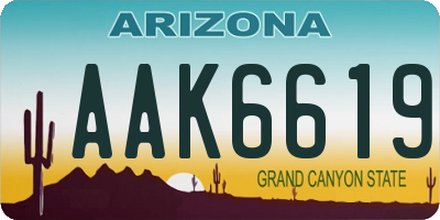 AZ license plate AAK6619