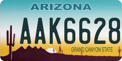 AZ license plate AAK6628