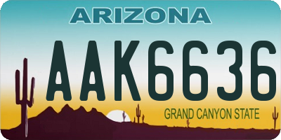 AZ license plate AAK6636