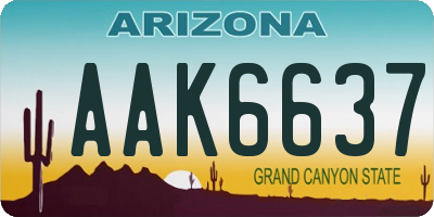 AZ license plate AAK6637