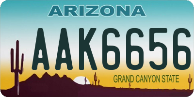 AZ license plate AAK6656