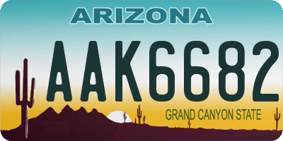 AZ license plate AAK6682