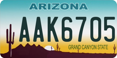 AZ license plate AAK6705