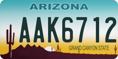 AZ license plate AAK6712
