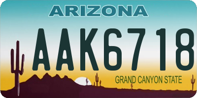 AZ license plate AAK6718