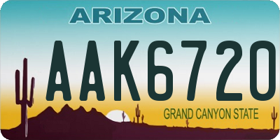 AZ license plate AAK6720