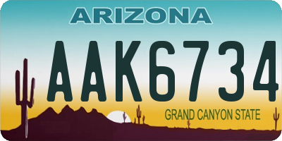 AZ license plate AAK6734