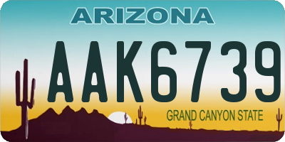 AZ license plate AAK6739