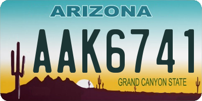 AZ license plate AAK6741