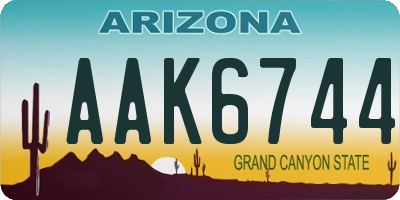 AZ license plate AAK6744