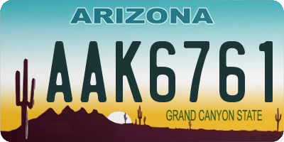 AZ license plate AAK6761