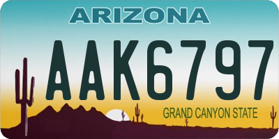 AZ license plate AAK6797