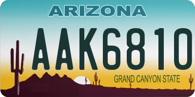 AZ license plate AAK6810