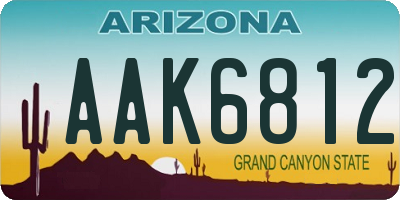 AZ license plate AAK6812