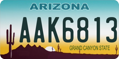 AZ license plate AAK6813