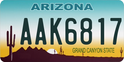 AZ license plate AAK6817