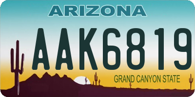 AZ license plate AAK6819
