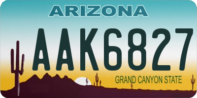 AZ license plate AAK6827