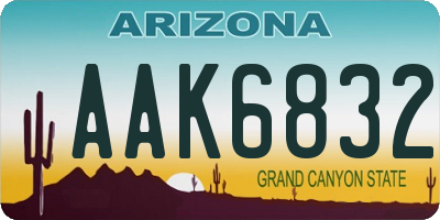 AZ license plate AAK6832