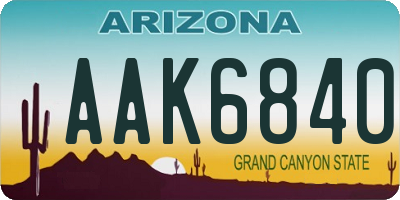 AZ license plate AAK6840