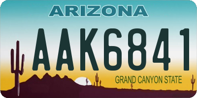 AZ license plate AAK6841