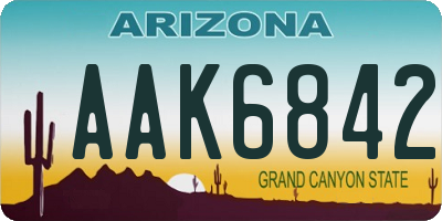 AZ license plate AAK6842