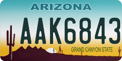 AZ license plate AAK6843