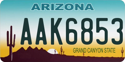 AZ license plate AAK6853