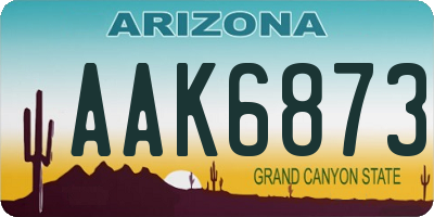 AZ license plate AAK6873