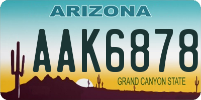 AZ license plate AAK6878