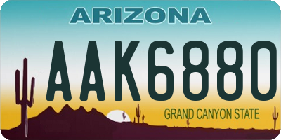 AZ license plate AAK6880