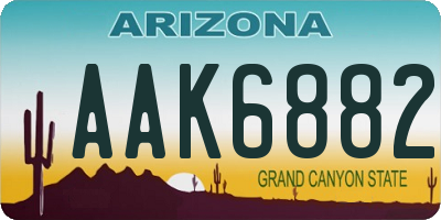 AZ license plate AAK6882