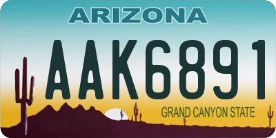 AZ license plate AAK6891