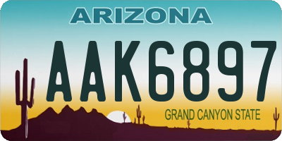 AZ license plate AAK6897