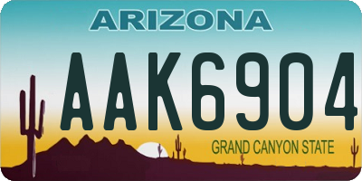 AZ license plate AAK6904