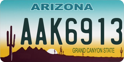 AZ license plate AAK6913