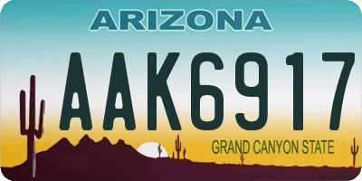 AZ license plate AAK6917